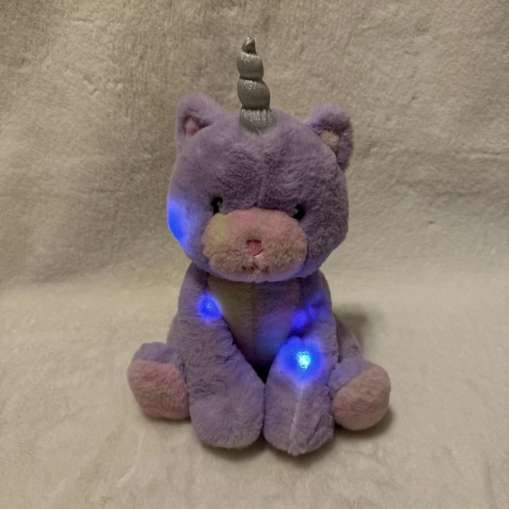 FAO Schwarz Glow Brights Toy Plush LED W Sound Kittycorn 15